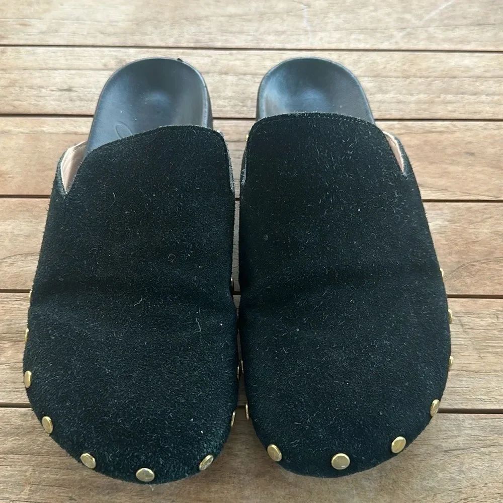 J. Crew Suede Black Slip On Clogs 6